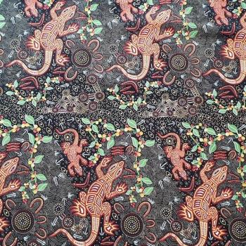 Preview: MAN & GOANNA Aborigines Stoff aus Australien